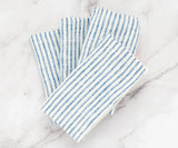 Blue Linen Striped Napkins