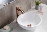 Deux Series 16 in. L x 16 in. W Top Mount Round Non-Porous Bathroom Vessel Sink in Glossy White Vitreous China Ceramic