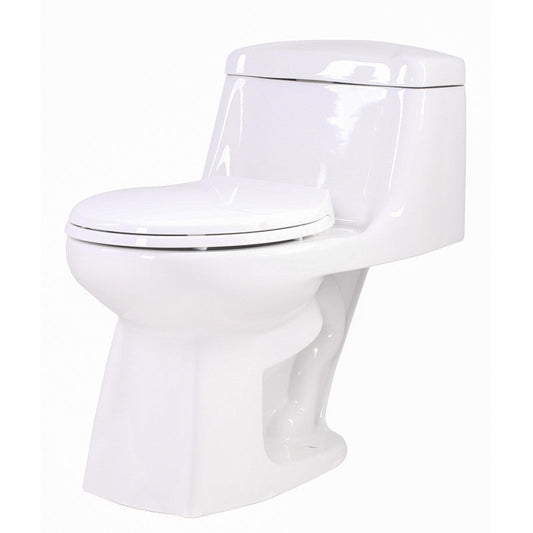 Templar 1-piece 1.28 GPF Single Flush Elongated Toilet in White