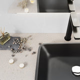 Innovio Series 18 in. L x 13 in. W Rectangular Bathroom Vessel Sink in Matte Black Finish Glass with Chrome Pop-Up Drain