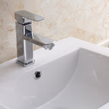 Jack Series 21 in. Rectangular Ceramic Drop-In Bathroom Sink Basin in Glossy White with Single Faucet Hole and Overflow