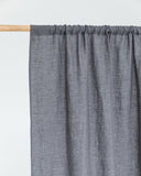 Rod pocket linen curtain panel (1 pcs) in Charcoal gray