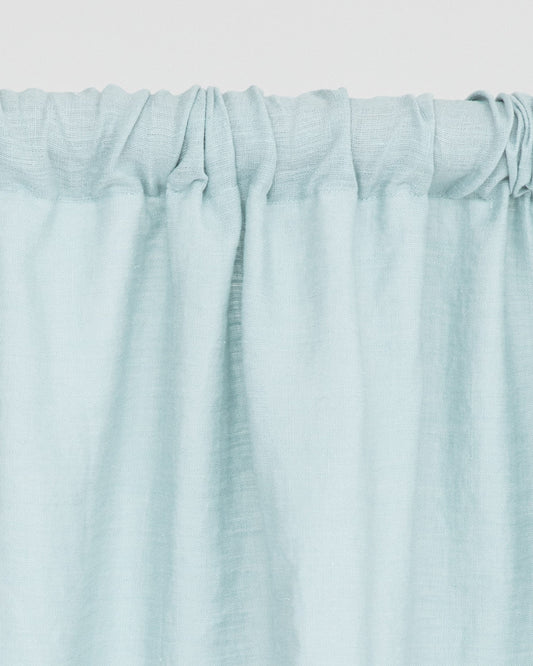 Rod pocket linen curtain panel (1 pcs) in Dusty blue