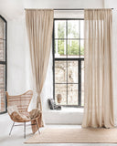 Rod pocket linen curtain panel (1 pcs) in Natural linen