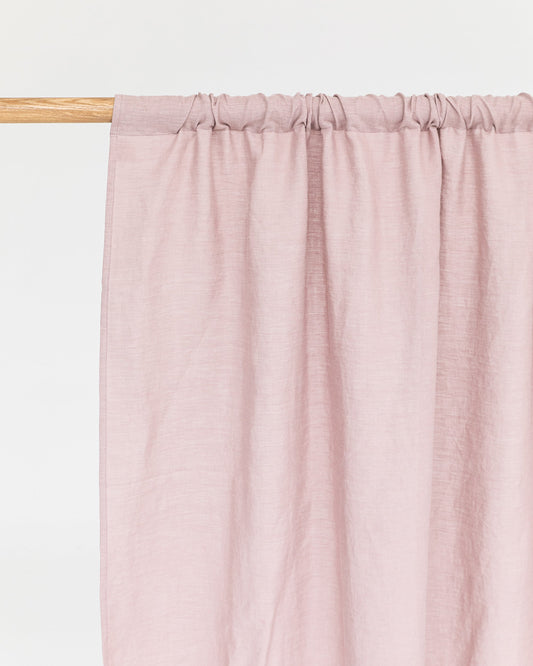 Rod pocket linen curtain panel (1 pcs) in Woodrose (sale)