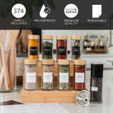 Round Spice Jars with Labels - 24 PACK