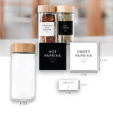 Round Spice Jars with Labels - 24 PACK