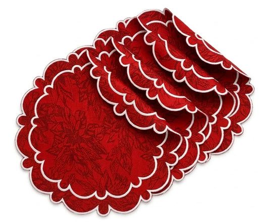 Round Red Placemats - Jacquard Placemat