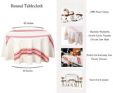 Red Striped Round Tablecloth