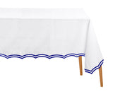 Scalloped Tablecloth Blue