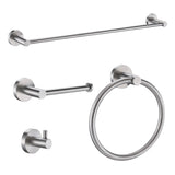 ANZZI Modern 4-Piece Bathroom Hardware Set, RHINO ALLOY Certified Stainless Steel & Zinc, Complete Wall Mount Installation, Multiple Finishes