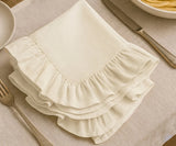 Ivory Napkins With Ruffled Edges