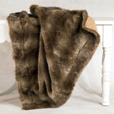Faux Wolf Fur Throw Blanket