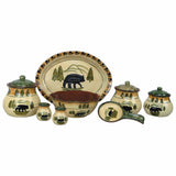 Rustic Bear Ceramic Serving Platters, Set of 4