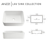 Modena Series 5.4 in. Ceramic Rectangular Vessel Bathroom Sink Basin in White