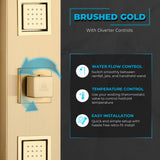 Dion Series 39 in. 2-Jetted Shower Tower with Heavy Rain Shower and Body Jets and Spray Wand