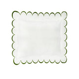 Allena 400TC Cotton Scallop Embroidery Sateen Microcheck Euro Sham
