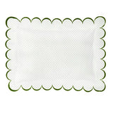 Allena 400TC Cotton Scallop Embroidery Sateen Microcheck Pillow Sham