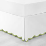 400TC Applique Scalloped Cotton Scallop Embroidery Tailored Bed Skirt