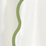 400TC Applique Scalloped Embroidery Cotton Curtain (Set Of 2)