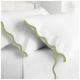 400TC Applique Scalloped Scallop Embroidery Cotton Sheet set