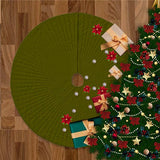 Velvet Quilted Round Christmas Tree Skirt