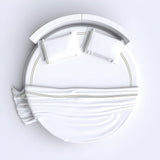 400TC Cotton Double Embroidery Sateen Solid Round Duvet Cover Set