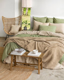Sage linen-cotton duvet cover set (3 pcs)