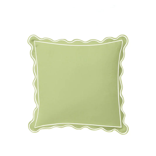Monogram 400TC Luxurious Scallop Embroidery & Border Cotton Euro Sham