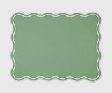 Dining Table Placemats - White Scalloped Placemats