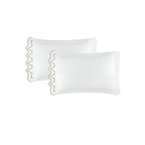 Imaginary Scallop 400TC Cotton Embroidery Sateen Solid Pillowcases (Set Of 2)