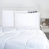 400TC Reverse U Shape Embroidery Cotton Solid Pillow Sham