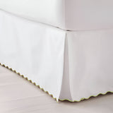 400TC Sateen Solid Cotton Scallop Embroidery Tailored Bed Skirt