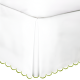 Allena 400TC Sateen Solid Cotton Scallop Embroidery Tailored Bed Skirt