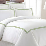 500TC Cotton Triple Embroidery Sateen Solid Duvet Cover Set