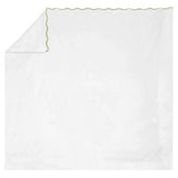 400TC Cotton Scallop Embroidery Sateen Solid Top Sheet