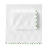 Allena 400TC Cotton Scallop Embroidery Sateen Microcheck Sheet Set
