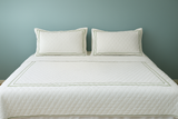 Classic Border Diamond Knitted Cotton Coverlet