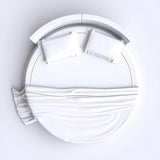 400TC Single Embroidery Sateen Solid Cotton Round Sheet Set