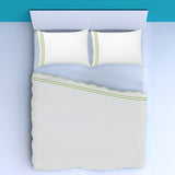 400TC Wavy Embroidery & Border Cotton Sateen Solid Sheet Set