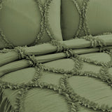 400TC Cotton Sateen Solid Textured Ruffle Bedspread Set
