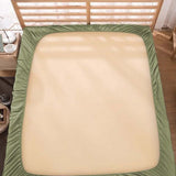 400TC Luxurious Single Embroidery Sateen Solid Cotton Fitted Sheet