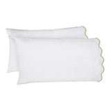 400TC Cotton Scallop Embroidery Sateen Solid Sheet Set