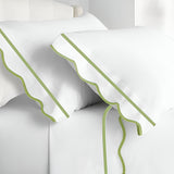400TC Cotton Scallop Embroidery & Border Sateen Solid Pillowcases (Set Of 2)