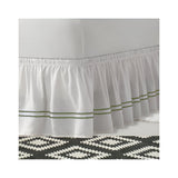 400TC Sateen Solid Cotton Double Embroidered Wrap Around Bed Skirt
