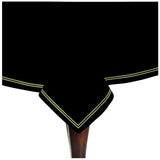 Double Embroidery Border Sateen Cotton Solid Table Cloth - Black