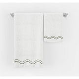 Double Wavy Embroidered Cotton Bath Towels (Set of 2)