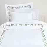 Double Wavy Embroidered Cotton Duvet Cover Set