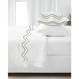 Double Wavy Embroidered Cotton Sheet Set