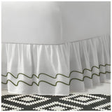 400TC Cotton Double Wavy Embroidered Gathered Bed Skirt
